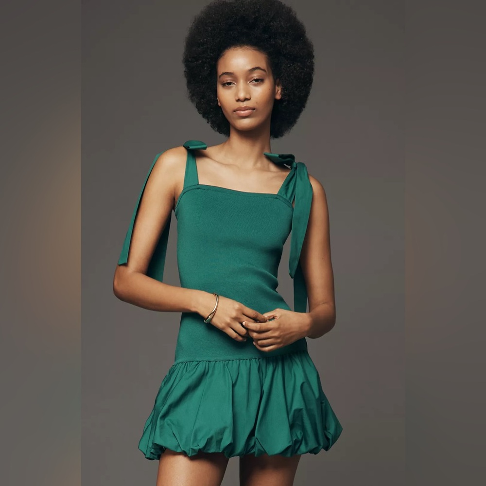 NWT! By Anthropologie Cotton Bubble-Hem Mini Dress - Multiple 🛶